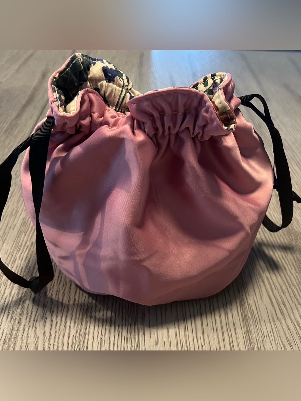 Gucci Pink Satin Drawstring Beauty Pouch